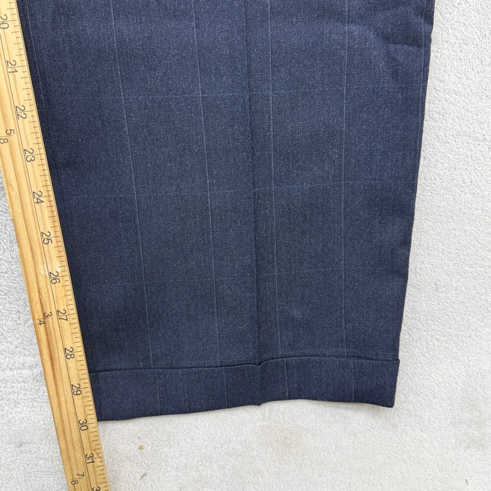 Evan-Picone Suit Mens 44L Navy Blue Pinstripe Wool 2-Piece Blazer Trousers USA - Picture 12 of 16